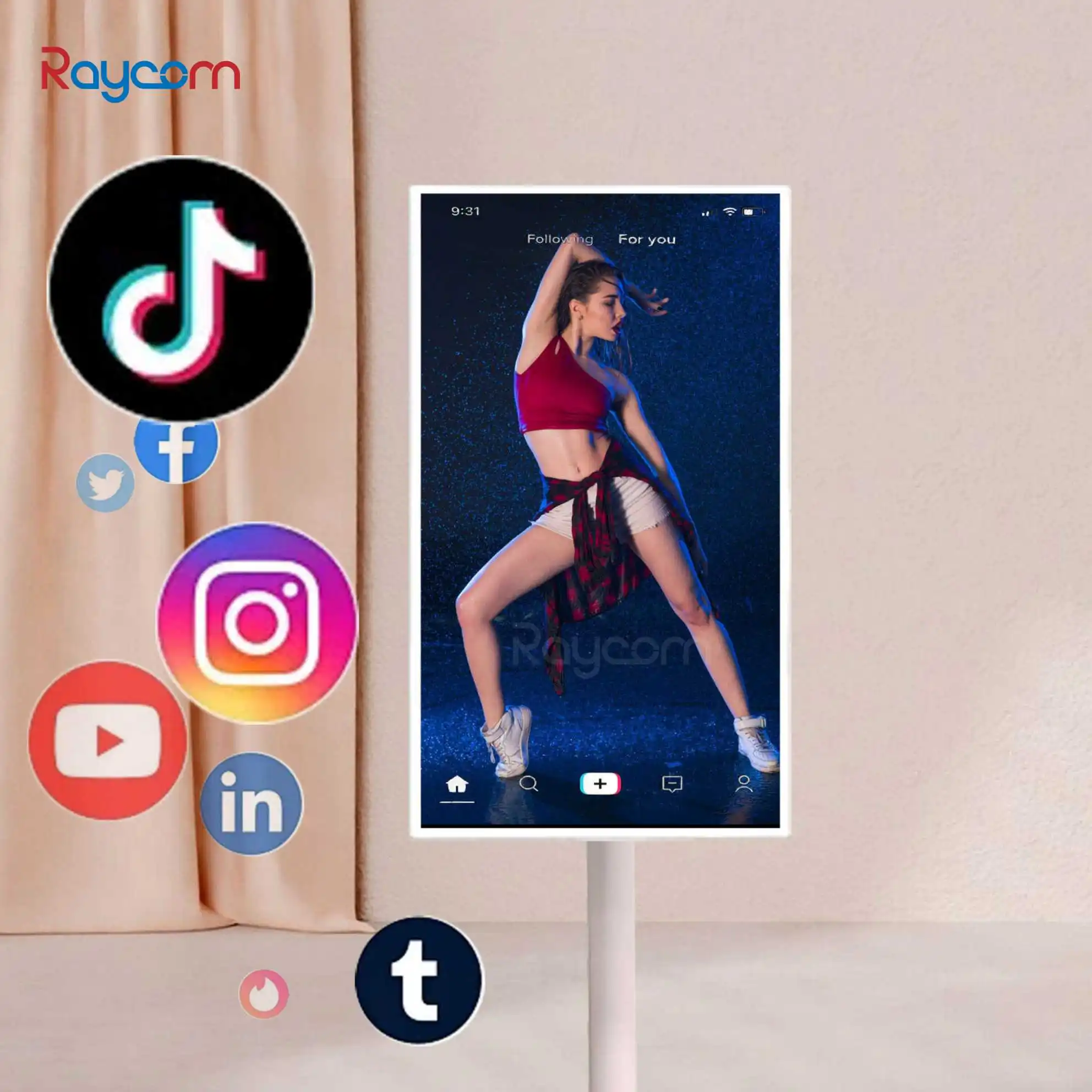 Raycom Portable 21.5 27 32 Inch TV Touch screen Movable Rechargeable Lcd Standbyme Smart Tv Android System Incell Touch Screen