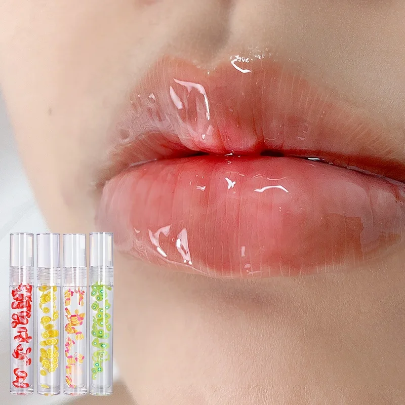 
Lipgloss Vendor Custom Clear Kids Glossy plumping Glitter Kit Vegan Private Label Fruit Lip Gloss 