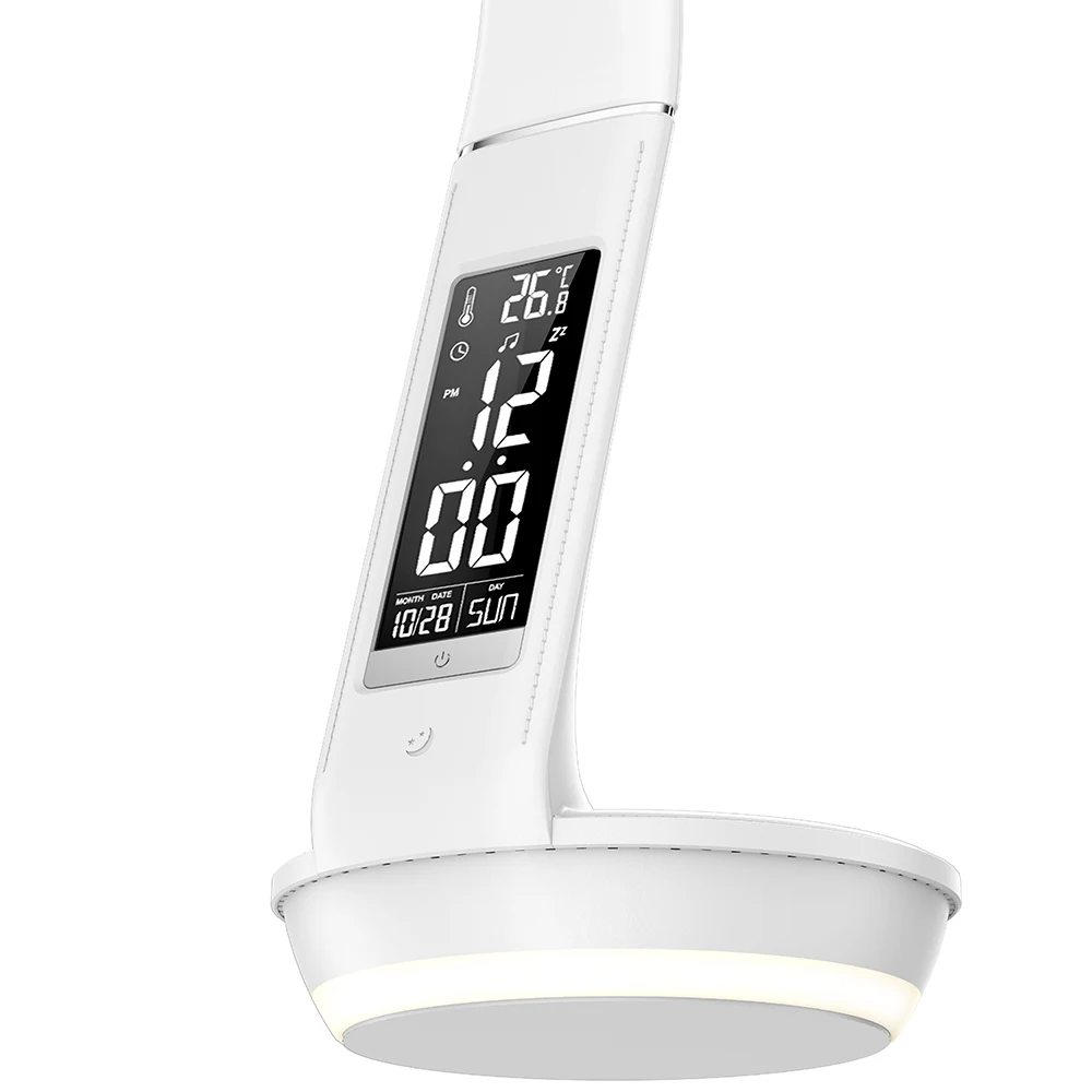 Indoor Lighting Flexible Arm Desk Lamp Digital Alarm Clock Table Light Wireless Chargering Table Lamp for Living Room