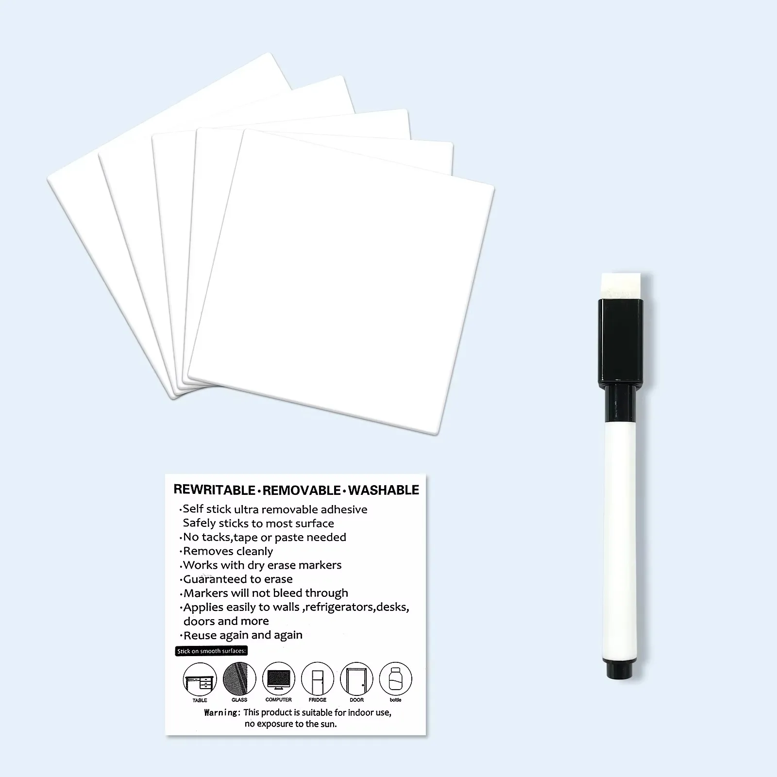 Hot Selling Dry Erase White Board Office Home Fridge PU Removable Reusable Dry Erase Whiteboard