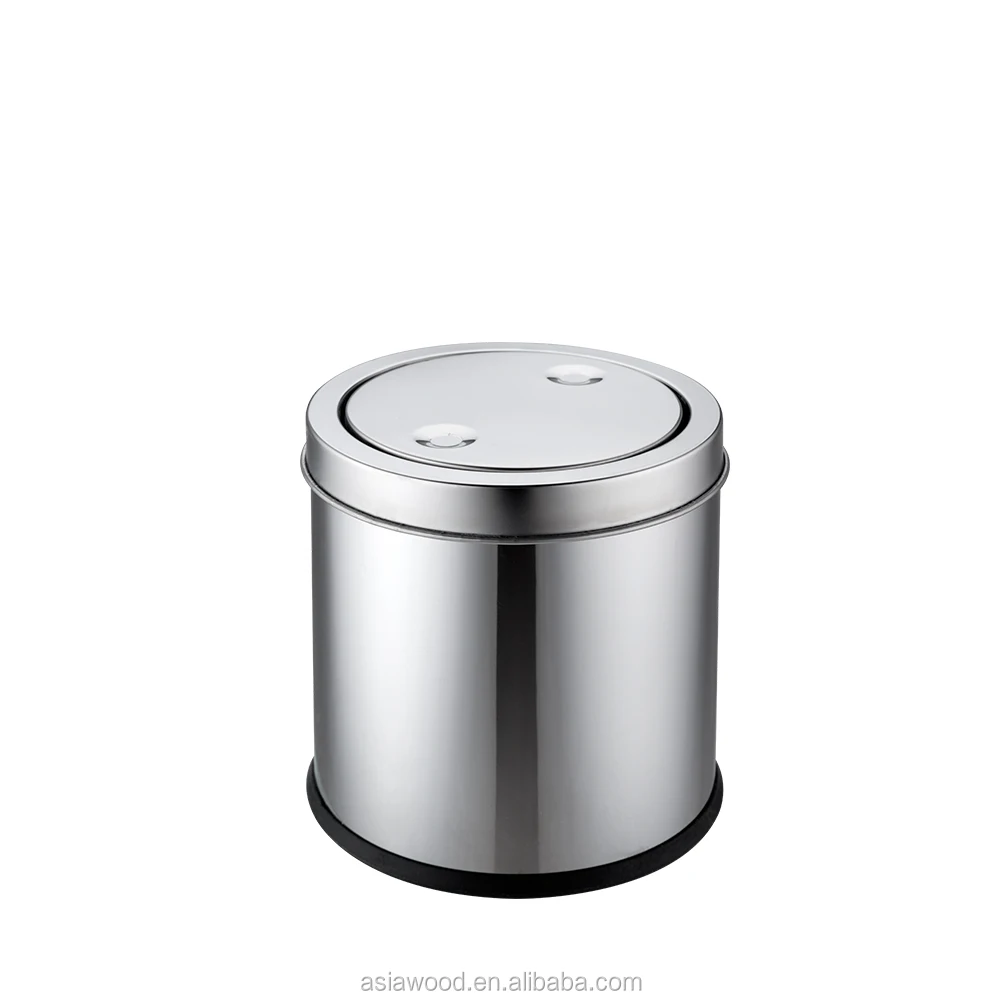 Polishing Grind arenaceous commercial flip lid turn stainless steel rubbish trash bin
