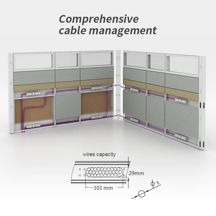 
Popular Design Divider Partition Desks Cubicle Desk Wood Table Modern L Shape 2 Person Workstation Office Furniture 