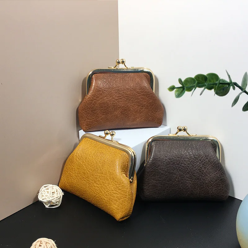 Retro Creative Mini Storage Vintage Clip Coin Bag Custom Small Purse Ladies