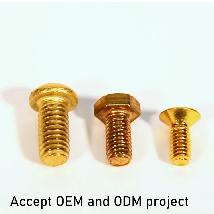 Латунные винты с потайной головкой и шестигранным отверстием DIN7380, латунный винт с плоской головкой