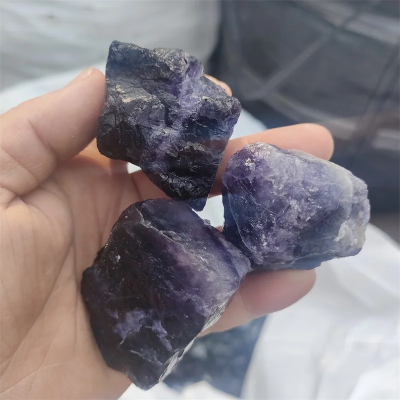 Natural Raw purple rough Crystals Rough gemstone fluorite cube raw stone for Decorative crystal ornaments