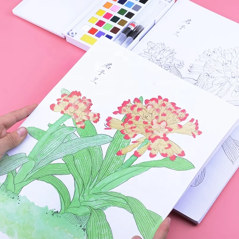 12 Colors watercolor paint set kids water colour watercolor artist solid water color with plastic box