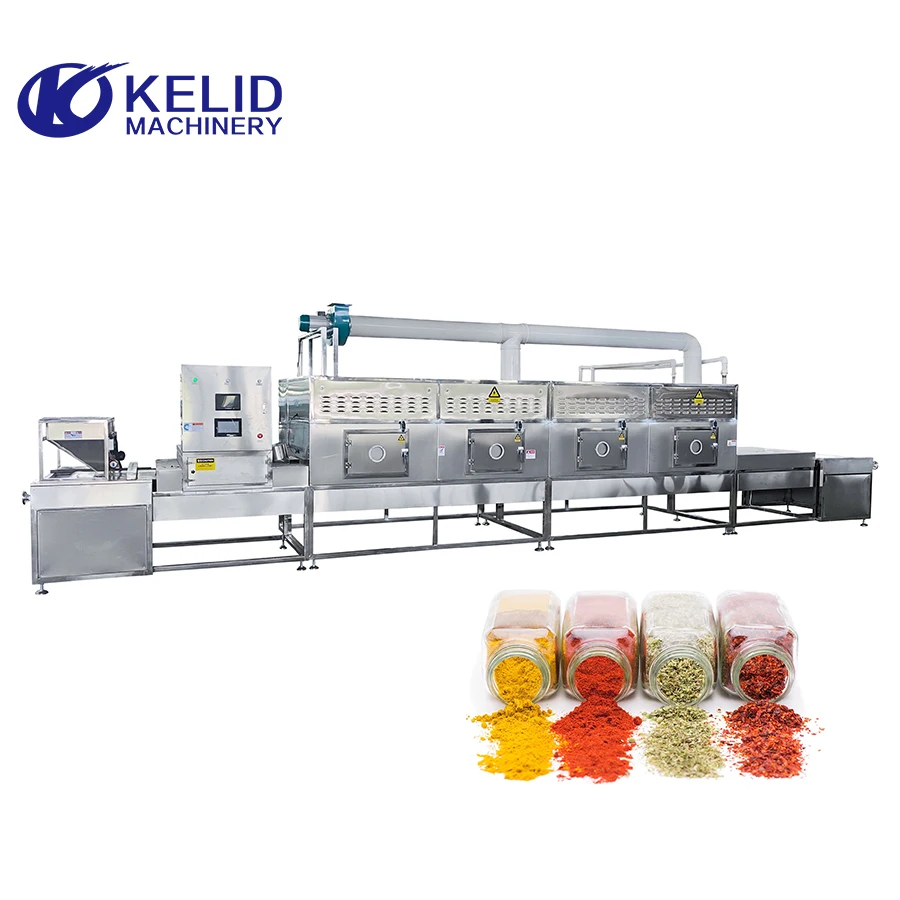 Industrial Tunnel Belt Conveyor Microwave Spice Paprika Powder Sterilization Machine