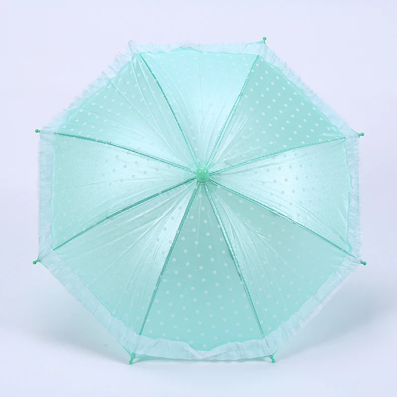CHUVABAND 12 Inch 8 K Stock Cartoon Dot Lace Toy Umbrella Decorations Foldable Hands Folding Waterproof Multicolor Umbrella
