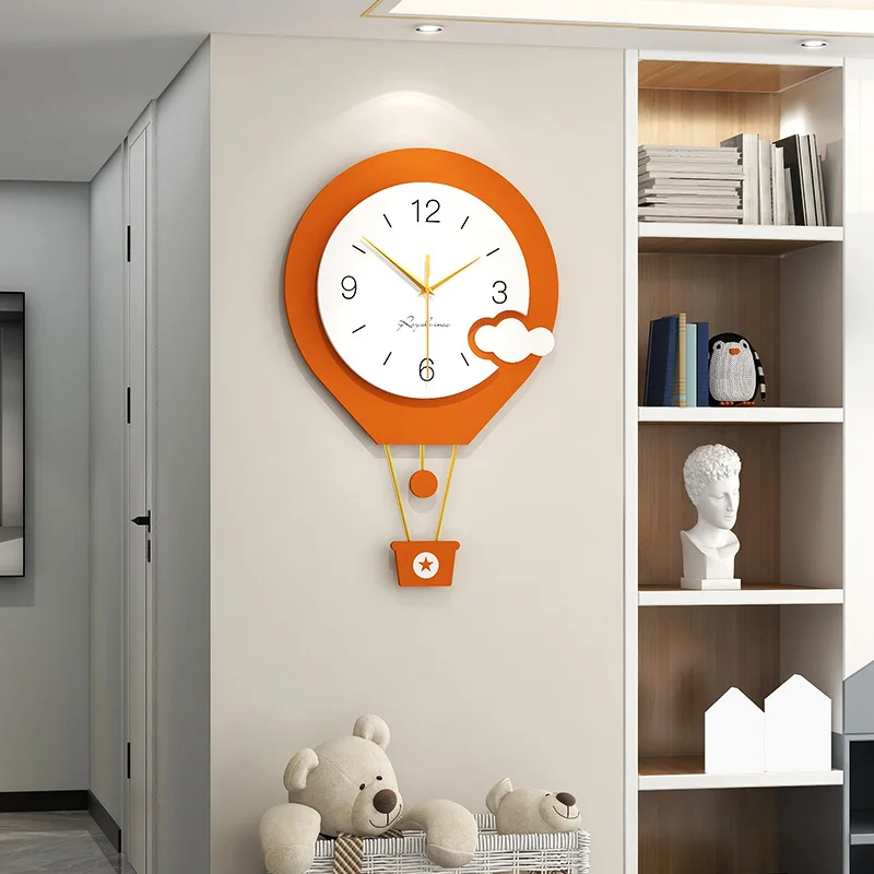 Creative new design Large metal modern minimalist wall clock mechanism for kids bedroom decor hot-balloon