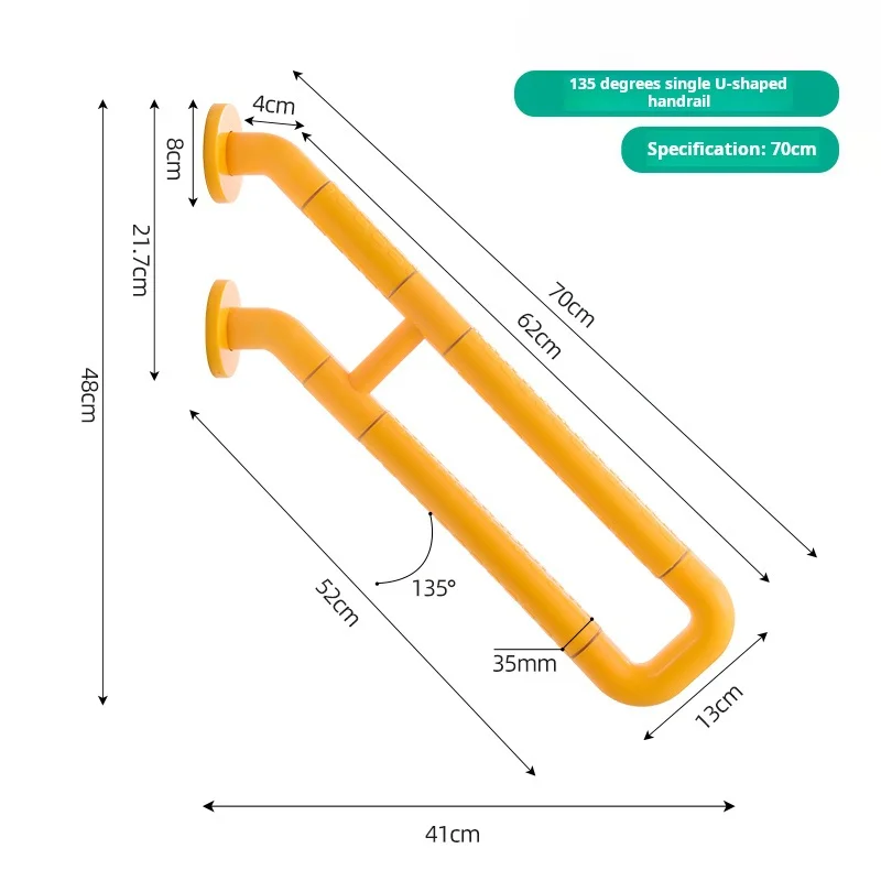 Hot Selling ABS Nylon 135 Degrees Fixed Thickened Bathroom Grab Bar Stainless Steel Safety Toilet Handle Shower Assist Handrail