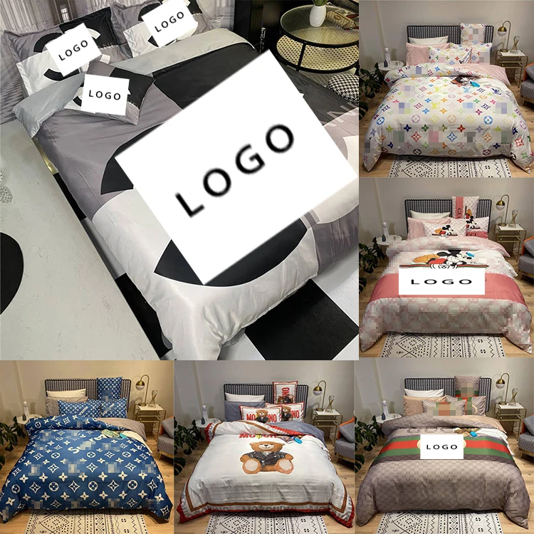 2021 Wholesale Famous Brand Designers Super King Size Bedding Set bed skirt