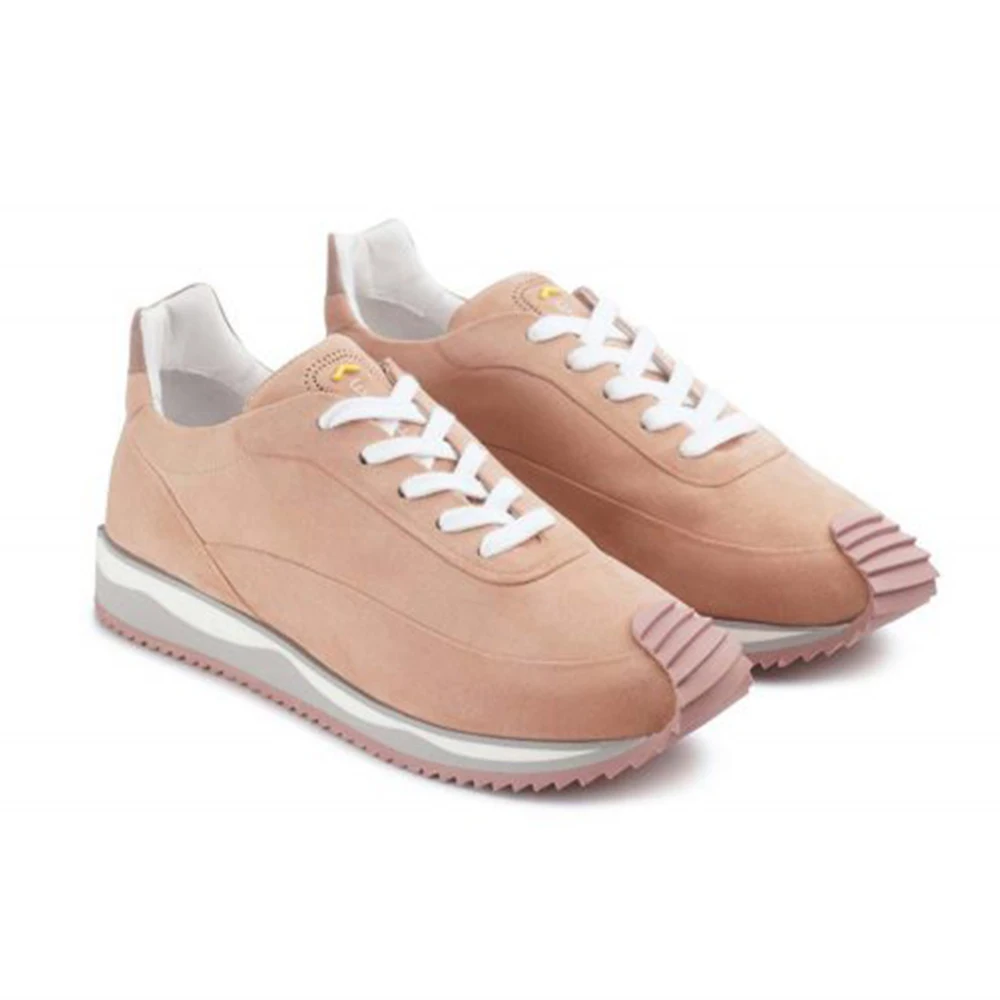 Made In Italy New Fashion Lace Up Women Sports Sneakers Suede Upper Women Casual Style Running Shoes