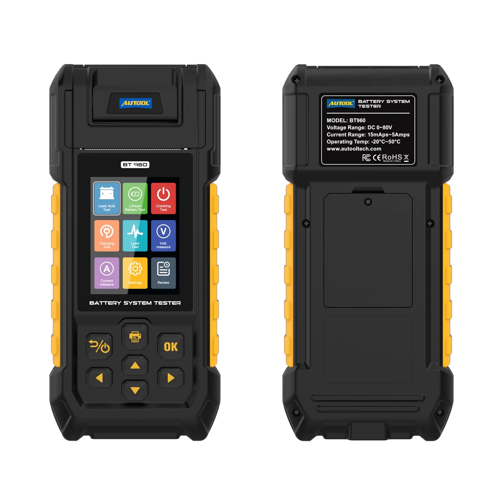 AUTOOL Digital 12v 72v Automotive Lithium Ion Impedance Capacity Deep Cycle Voltage Meter Car Battery Tester Fit For Lancol