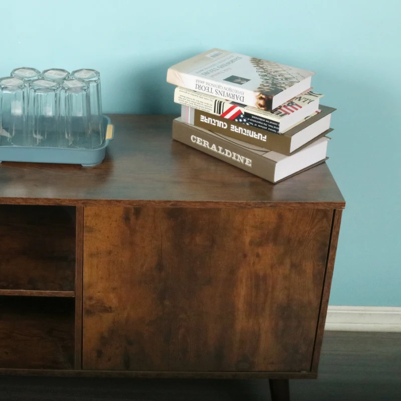 modern design brown luxury coffee table and tv cabinet with storage high grade panel wood style living room tv cabinet