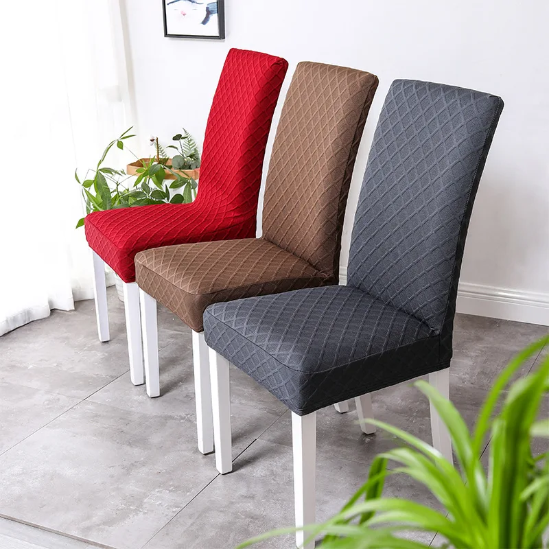 NEW Waterproof Elastic Jacquard Chair Cover for Dining Room Chair Covers for Chairs Kitchen Wedding Hotel Banquet Protector Seat