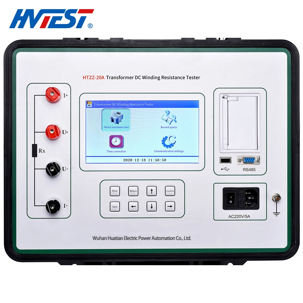 B HTZZ-20A Transformer Winding Resistance Tester AC  Manufacturer Directly Supply Full-automatic Dc Resistance Tester