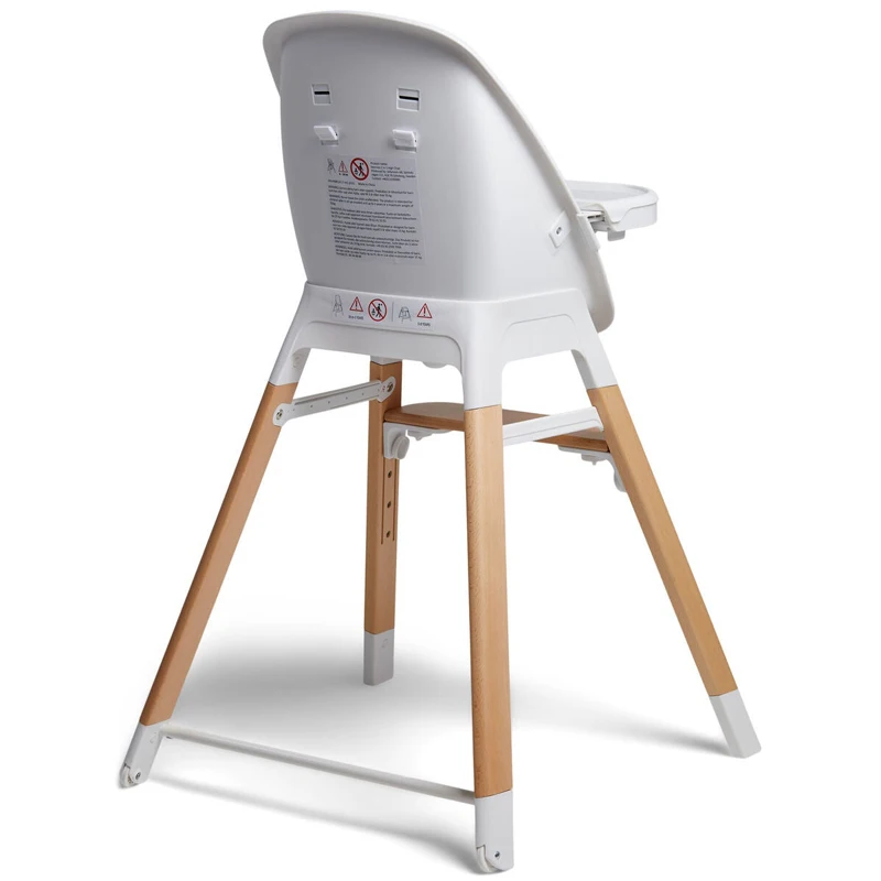 2-in-1 High Quality Baby Wooden High Chair with 5-point Safety Belt For Baby Feeding