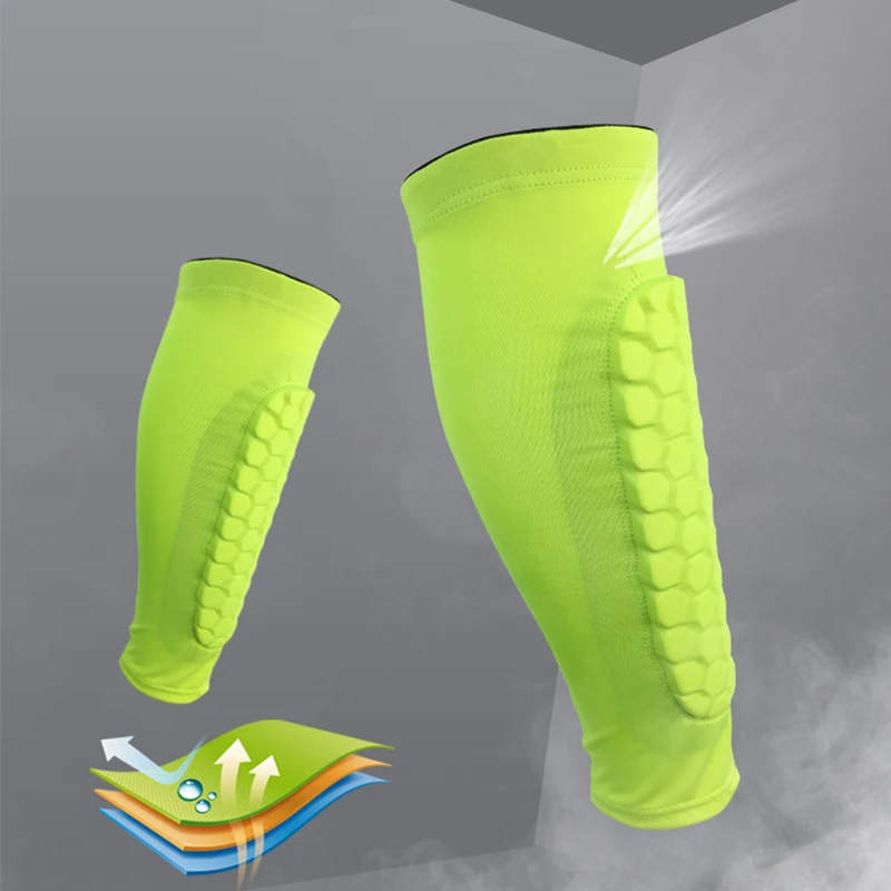 In-Stock Item Sports Running Leg Brace Honeycomb Calf Support Sleeve Shin Guard Football Soccer
