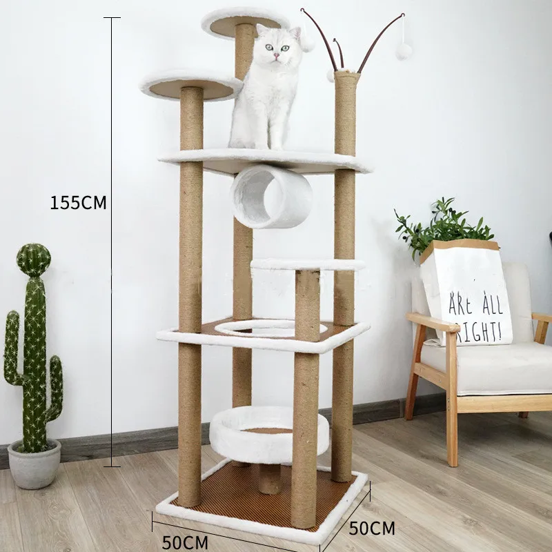 Pet Sisal Climbing Scratch Luxury Cat Tree Tower Exercise Durable Large Cat Tree