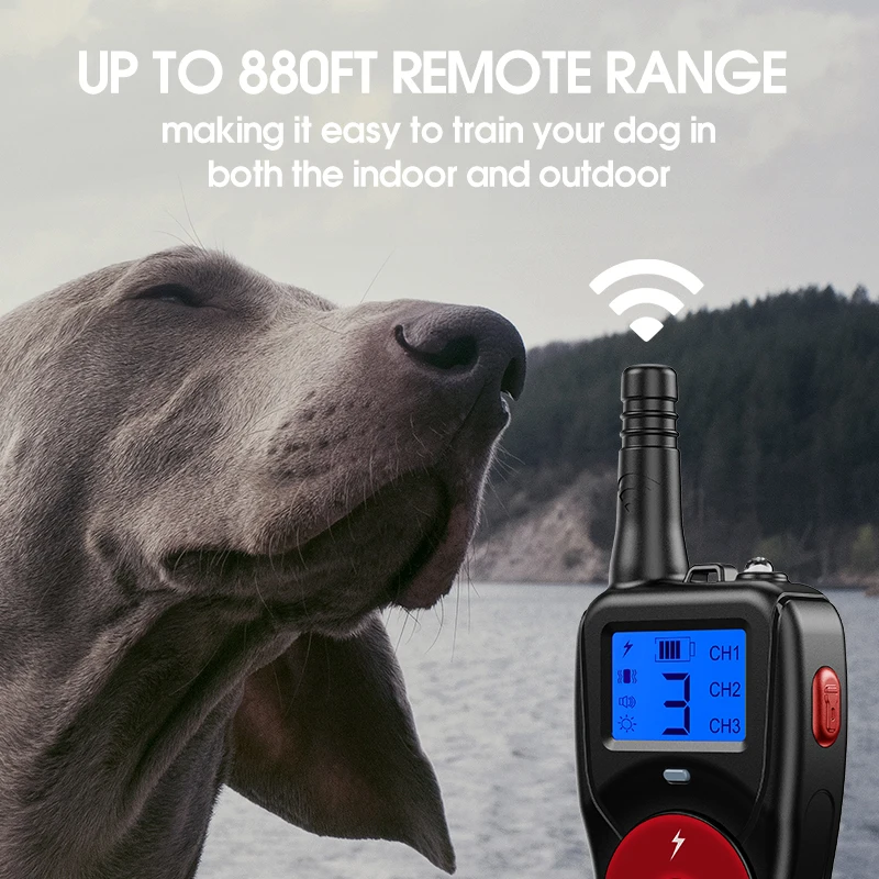 Best Quality IP67 Waterproof 2600Ft Remote Control Rechargeable Tactical Shock Anti Barking Dog Training Collar