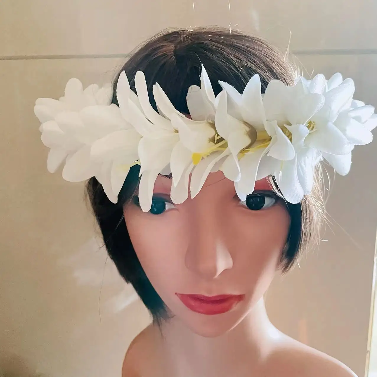 Cloth Lily flowers headleis Artificial tropical flower Island frangipani tiare hibiscus pin comb headband dancing party accessor