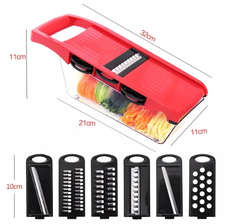 6-in-1Multifunctional Vegetable Cutter With Container Shredder Veggie Slicer Vegetable Chopper M0544