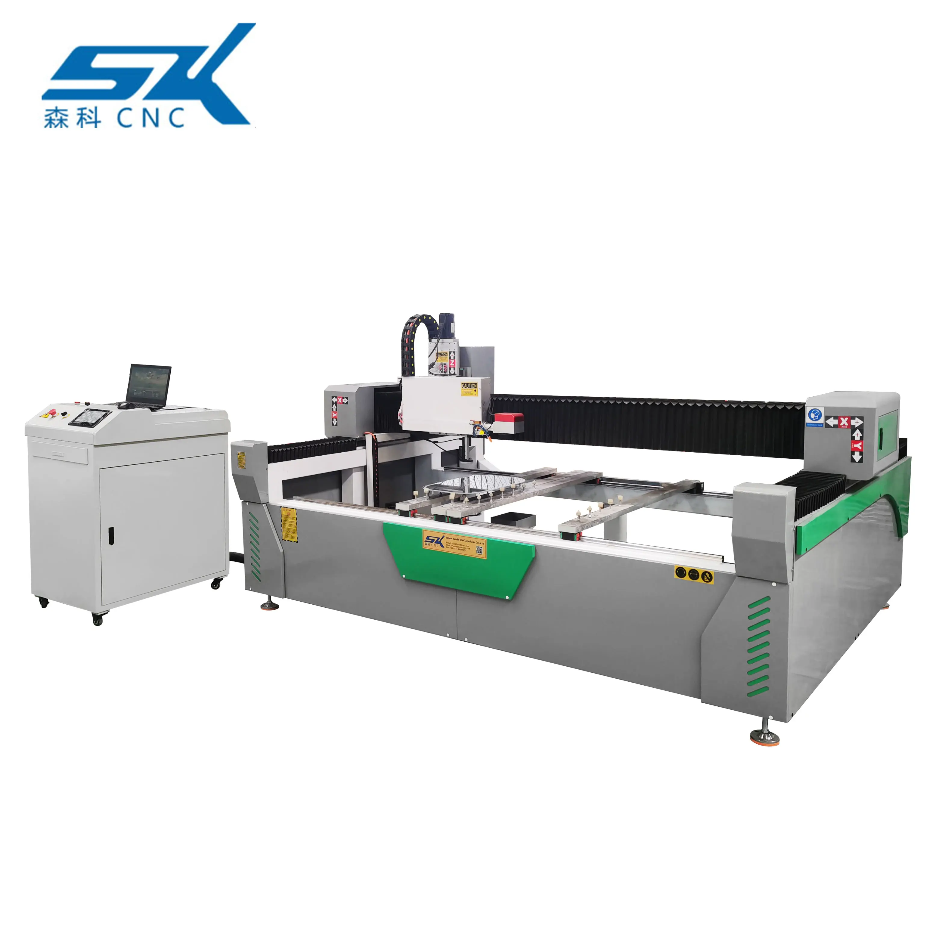 2000*1000mm CE Approved Stainless Steel Cable Tags Laser Marking Drilling Mirror Coat Removing Fiber Laser Sandblasting Machine