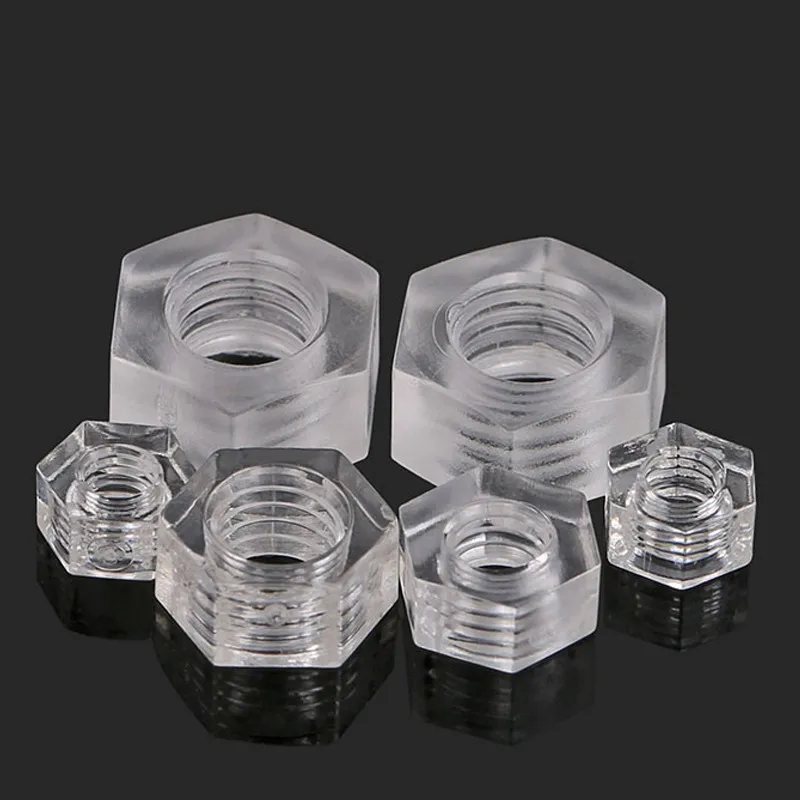 M2 5 м3 M4 M5 M6 M8 m10 m12 M14 M16 M18 M20 белая черная пластиковая нейлоновая Шестигранная гайка акриловая для ПК