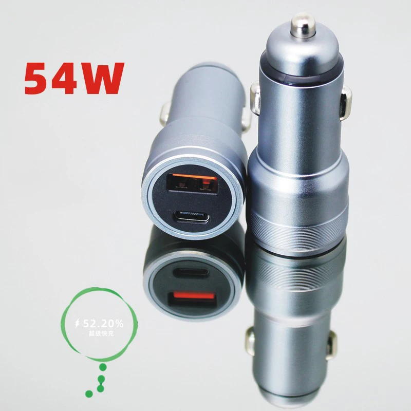 Wholesale Super Fast Charge  Dual Usb Charging Port New Fully Compatible Metal Digital Display Wire Less Car Mobile  Charger