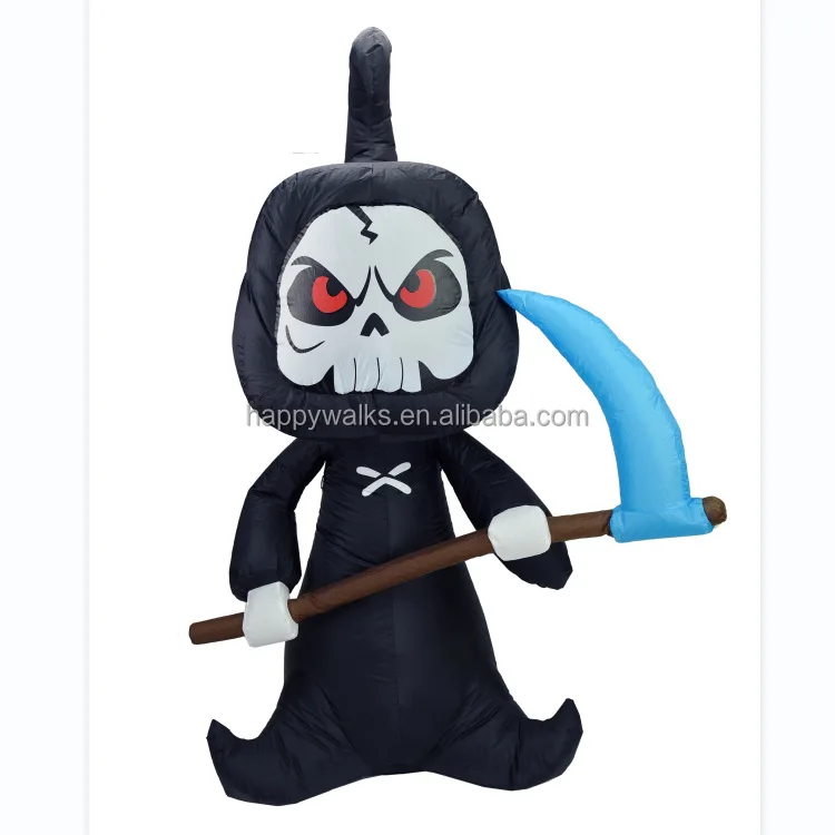 Halloween inflatable 1.8m Scythe black ghost model Fun Halloween decorations inflatable model