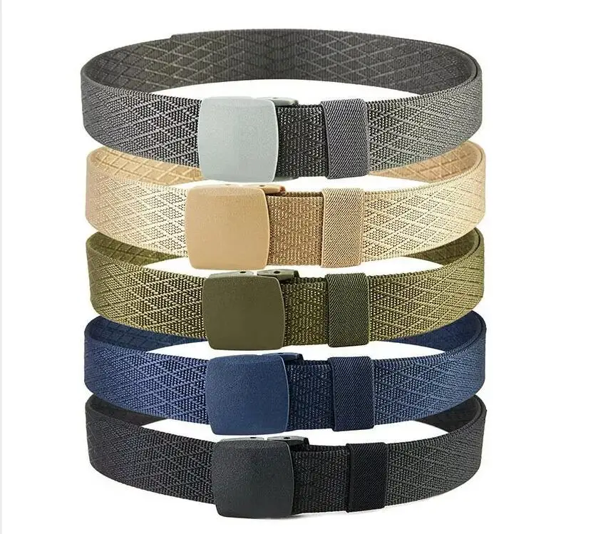 2022 Hot Selling Nylon Canvas Breathable Tactical Men Waist Belt With Plastic Buckle