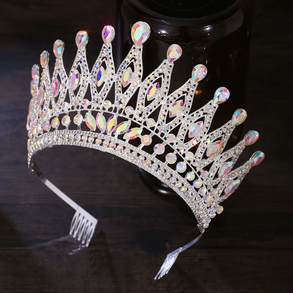 LUOXIN New Custom Wedding Pageant Tiara Crown Rhinestone Wedding Bridal Tiaras