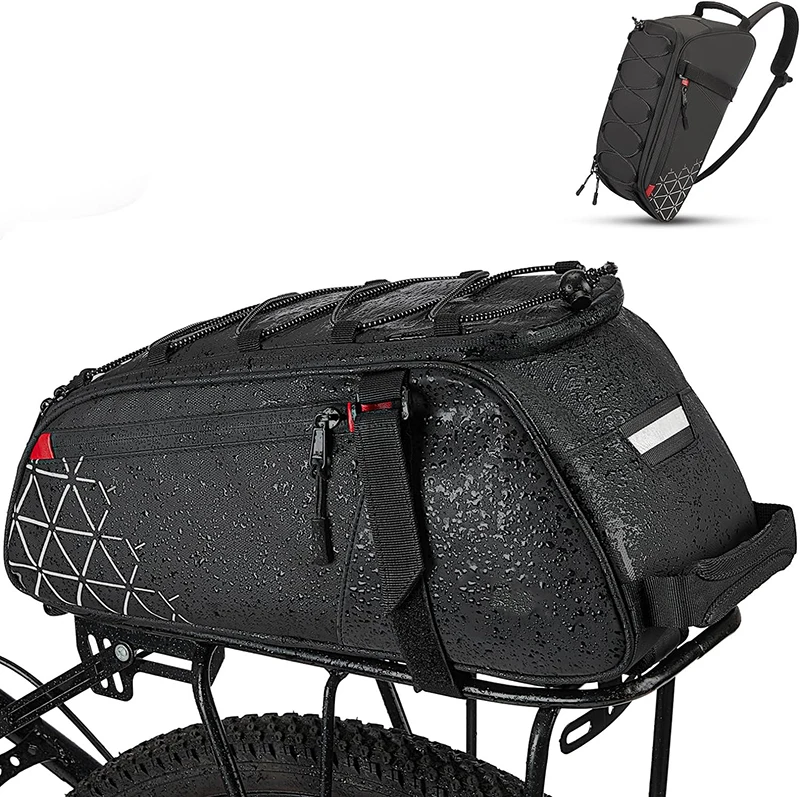 Rear Bike Rack Bag 8L PVC Waterproof Pannier for Road and Mountain Bikes for Cycling