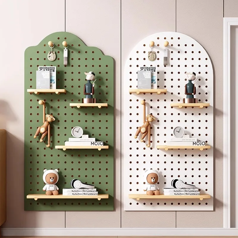 Wall Pegboard  Wall Control Pegboard Solid Wood Perforated Board Multi-functional Perforated Tools Storage Holder For Home