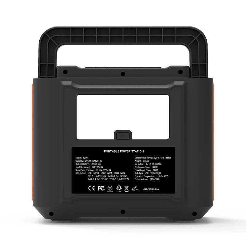 110V 240V AC Output 80000mAh 4USB All In One Portable Power Station Solar Power Generator 300W 500W For Home Use