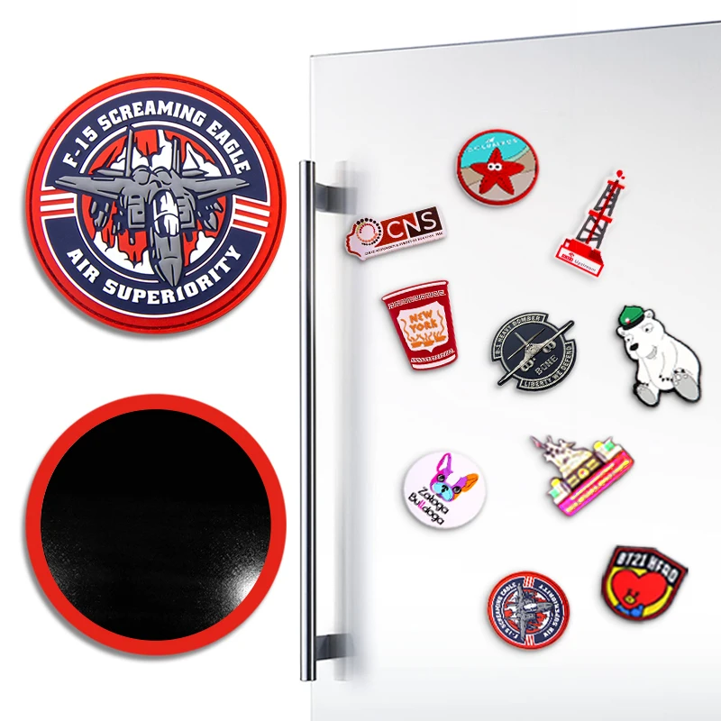 Wholesale Pattern Cute Puppy Bulldog Insignia Rubber Badge Kids Gift Muilty Color Round Refrigerator Magnet