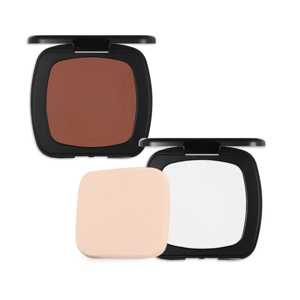 Matte Compact Powder With Puff Waterproof Full Coverage Pressed Powder Compact Case Private Label