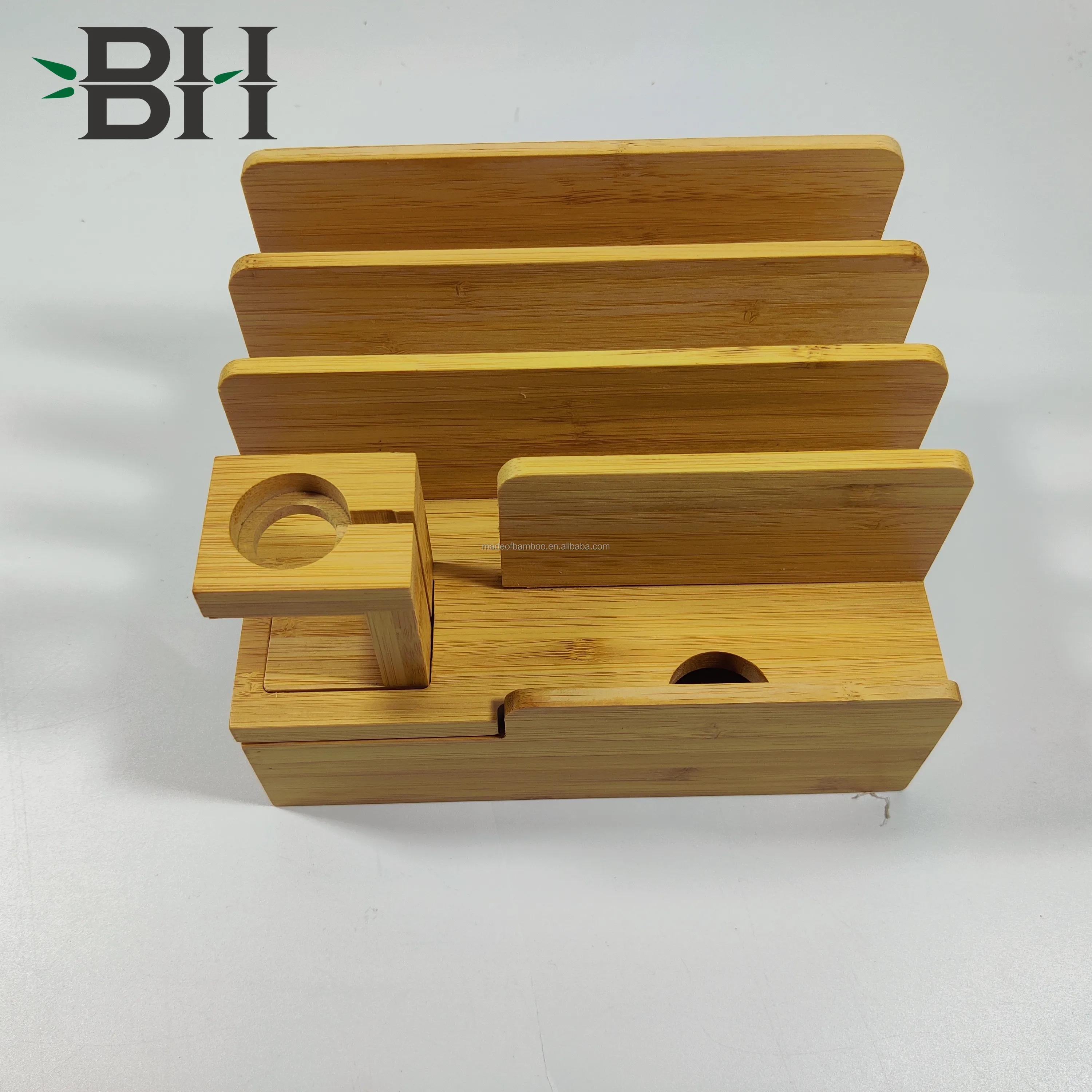 Bamboo Desk File Mail Organizer Countertop, 4 Slots  Desktop Folder Sorter Holder for Doc.Letter Envelope Tray Organizer