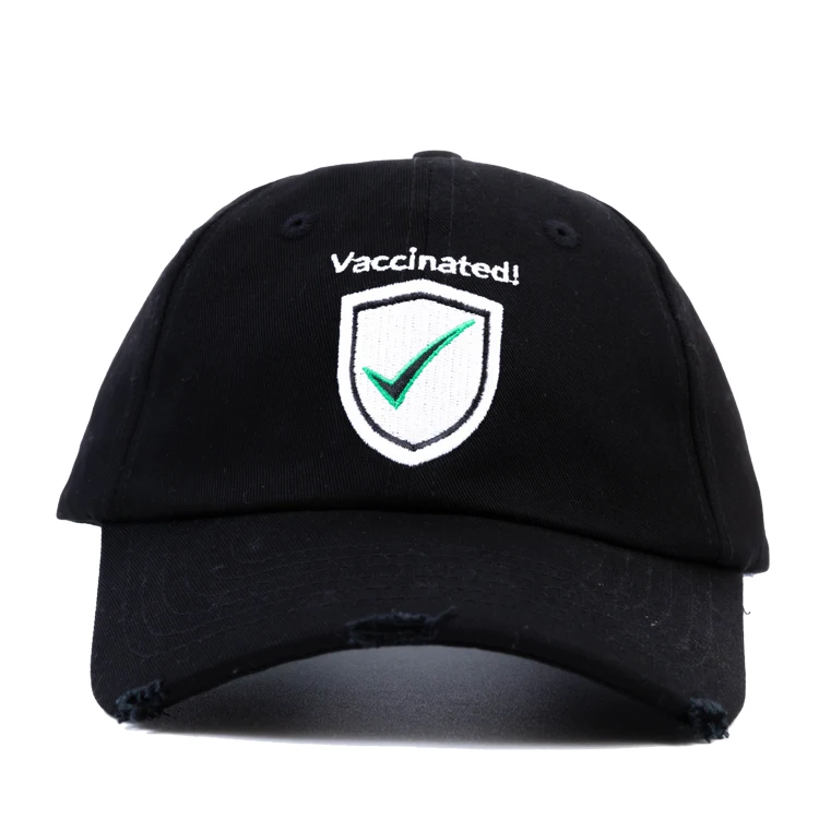 Low Profile Washed Cotton Twill Ripped Baseball Cap High Quality Black Plain Vintage Distressed Dad Hat Custom Embroidery Logo