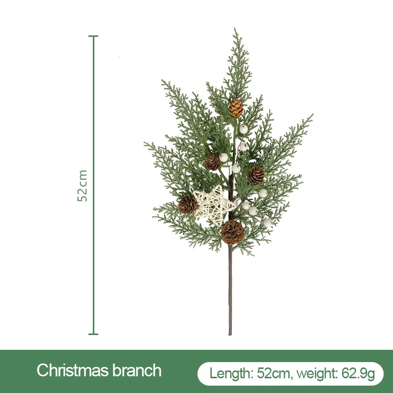 Christmas Decor Greenery Plant Artificial Cypress Pine Branches Real Touch Pine Cone Swag Winter Decor Wreath for Holiday Decor