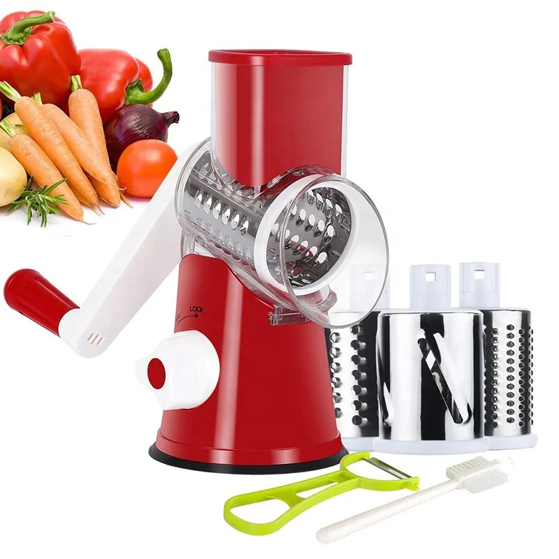 Multi function manual rotary vegetable fruit cutter shredder slicer and cheese grater as seen on TV