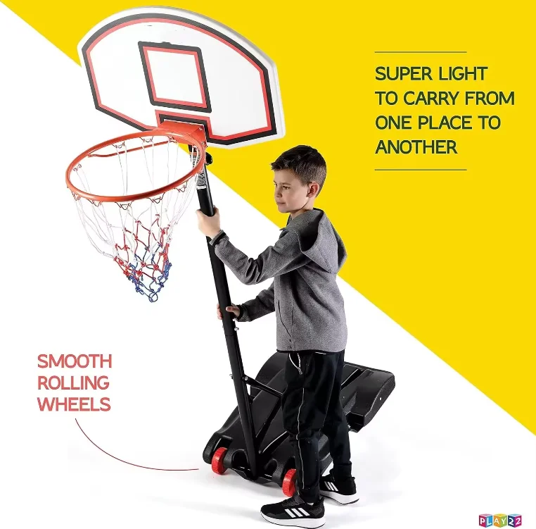 Children and Teenagers Outdoor Training Basketball Court Equipment-Durable Frame for Active Play and Exercise
