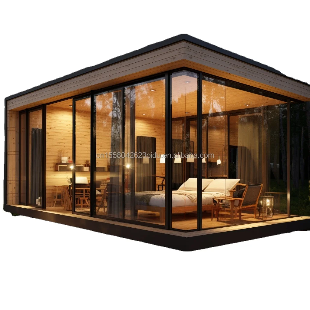 Modern Steel Frame Structure House with Wooden Design Sunshine Container Mobile Activity for Mall Direct Manufacturer Sales