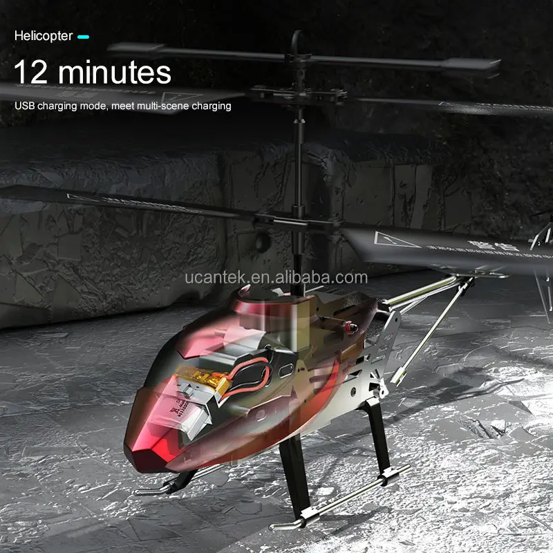 Wholesales 2.4Ghz 3.5CH Alloy Remote Control Helicopter With Gyro LED Lights RC Helicopters Toys For Children