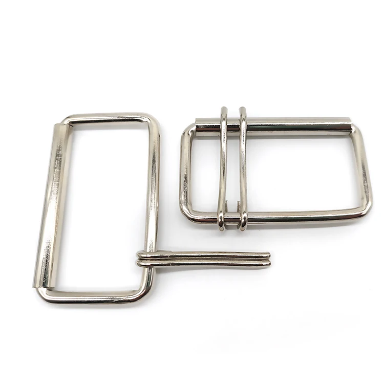 Custom High Quality Handbag Straps Metal Pin Buckle Adjuster Slider Roller Belt Buckles 70mm Square Side Release Buckle