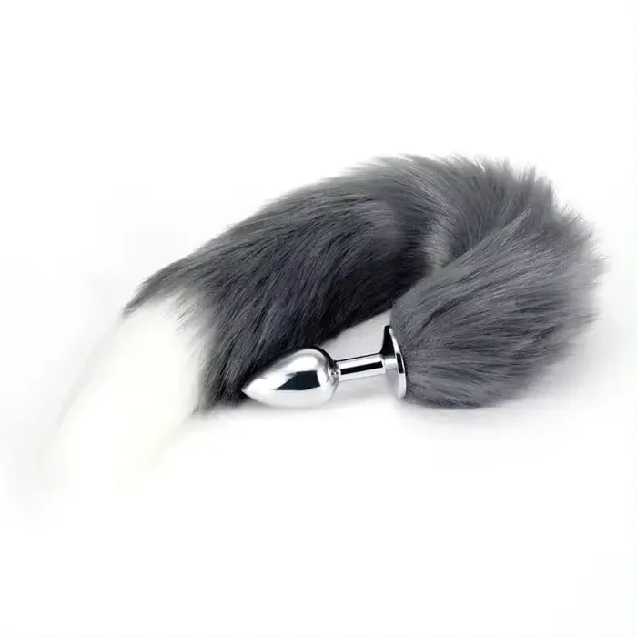 Artificial Fur Foxtail Plug Butt Tail Backyard Metal White Tail Anal Plug Wholesale Erotic Toy Cat Tail Anal Plug