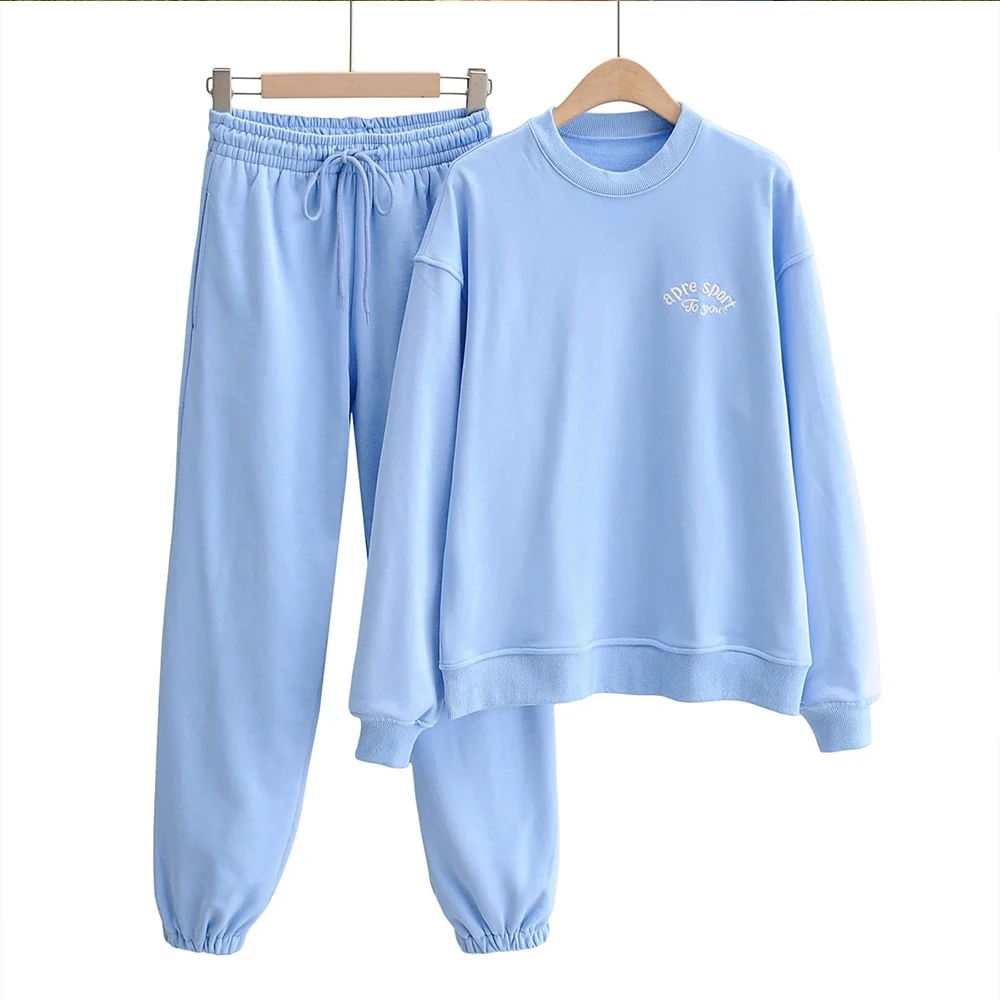 Оптовая продажа, индивидуальный вышитый спортивный костюм, костюм для бега, комплект из 2 предметов, брюки для бега, спортивный костюм для женщин