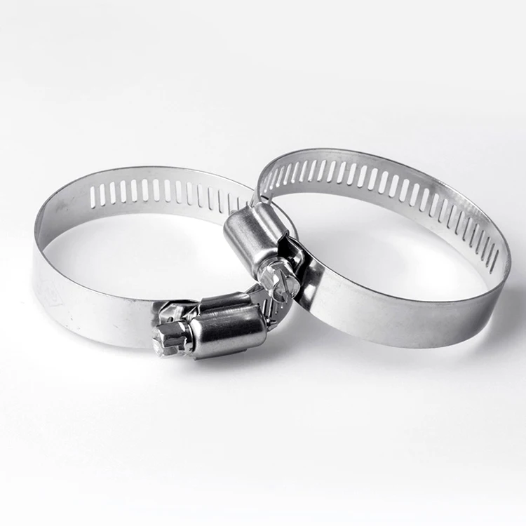 American Adjustable Pipe Clamp Worm Gear 201 304 Stainless Steel Hose Clamps Car Clips Fasteners