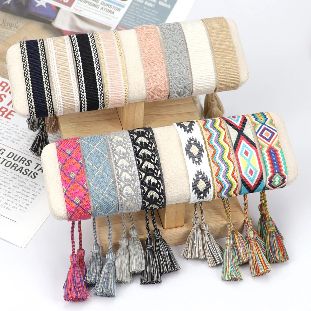 
Newest handmade cotton bracelet hand woven friendship bracelet wholesale colors #100-121 