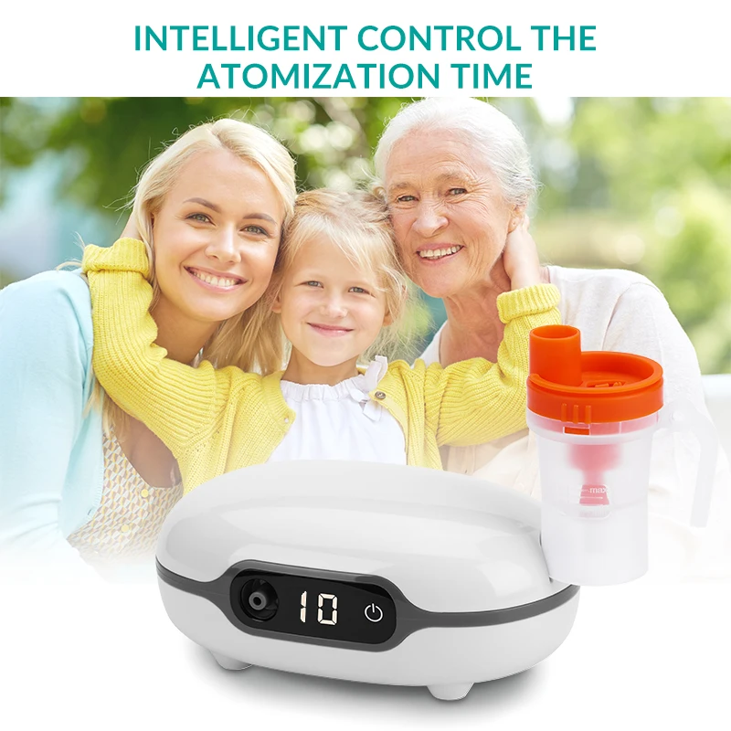 Fitconn Electric Home Medical Devices OEM Service Kids Adults Travel Use Portable Digital Display Timing DC Compressor Nebulizer